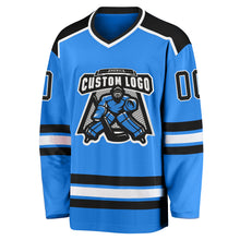 Load image into Gallery viewer, Custom Powder Blue Black-White Hockey Jersey
