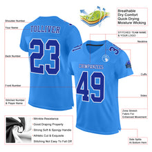 Load image into Gallery viewer, Custom Powder Blue Royal-White Mesh Authentic Football Jersey
