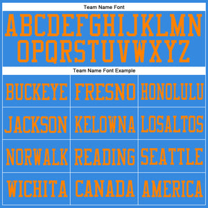 Custom Powder Blue Bay Orange Mesh Authentic Football Jersey