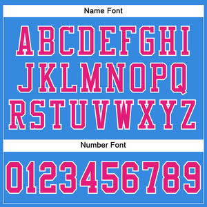 Custom Powder Blue Hot Pink-White Mesh Authentic Football Jersey