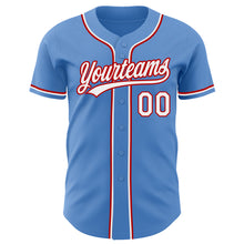 Load image into Gallery viewer, Custom Powder Blue White-Red Authentic Baseball Jersey
