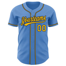 Load image into Gallery viewer, Custom Powder Blue Yellow-Navy Authentic Baseball Jersey
