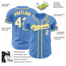 Load image into Gallery viewer, Custom Powder Blue White-Yellow Authentic Baseball Jersey
