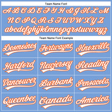 Load image into Gallery viewer, Custom Powder Blue White-Orange Authentic Baseball Jersey
