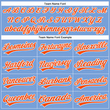 Load image into Gallery viewer, Custom Powder Blue Orange-White Authentic Baseball Jersey
