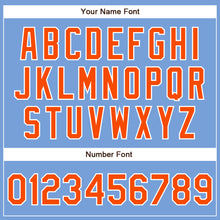 Load image into Gallery viewer, Custom Powder Blue Orange-White Authentic Baseball Jersey
