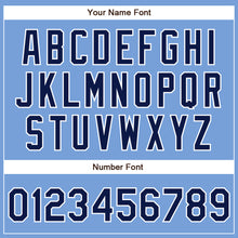 Load image into Gallery viewer, Custom Powder Blue Navy-White Authentic Baseball Jersey
