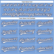 Load image into Gallery viewer, Custom Powder Blue White-Navy Authentic Baseball Jersey
