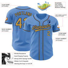 Load image into Gallery viewer, Custom Powder Blue Old Gold-Navy Authentic Baseball Jersey

