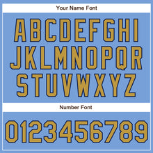 Load image into Gallery viewer, Custom Powder Blue Old Gold-Navy Authentic Baseball Jersey
