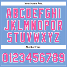 Load image into Gallery viewer, Custom Powder Blue Pink-White Authentic Baseball Jersey
