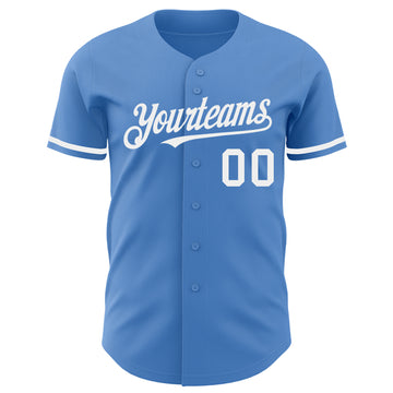 Custom Powder Blue White Authentic Baseball Jersey