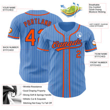 Load image into Gallery viewer, Custom Powder Blue White Pinstripe Orange-Royal Authentic Baseball Jersey
