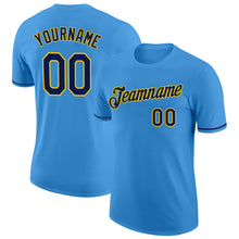 Load image into Gallery viewer, Custom Powder Blue Navy-Yellow Performance T-Shirt
