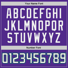 Load image into Gallery viewer, Custom Purple White-Teal Authentic Throwback Basketball Jersey
