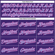 Load image into Gallery viewer, Custom Purple Light Blue-Pink Authentic Baseball Jersey
