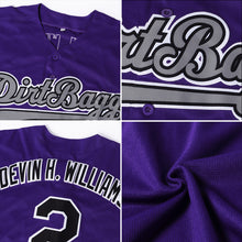 Load image into Gallery viewer, Custom Purple Gold-Kelly Green Authentic Baseball Jersey
