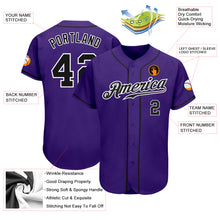 Load image into Gallery viewer, Custom Purple Black-White Authentic Baseball Jersey
