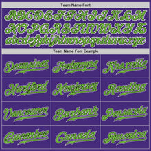Load image into Gallery viewer, Custom Purple Neon Green-White Authentic Baseball Jersey
