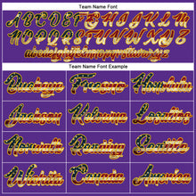 Load image into Gallery viewer, Custom Purple Vintage USA Flag-Gold Authentic Baseball Jersey
