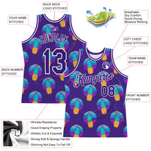 Load image into Gallery viewer, Custom Purple Purple-White 3D Pattern Design Pineapples Authentic Basketball Jersey

