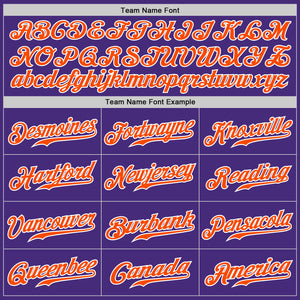Custom Purple White Pinstripe Orange-White Authentic Baseball Jersey