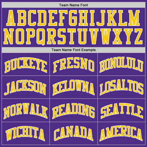 Custom Purple Gold-White Authentic Throwback Basketball Jersey