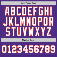 Load image into Gallery viewer, Custom Purple White-Orange Authentic Throwback Basketball Jersey

