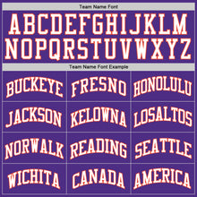 Load image into Gallery viewer, Custom Purple White-Orange Authentic Throwback Basketball Jersey
