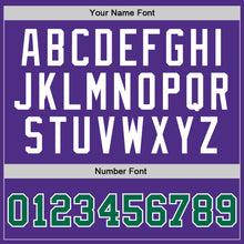 Load image into Gallery viewer, Custom Purple Kelly Green-White Authentic Throwback Basketball Jersey
