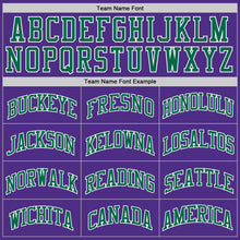 Load image into Gallery viewer, Custom Purple Kelly Green-White Authentic Throwback Basketball Jersey

