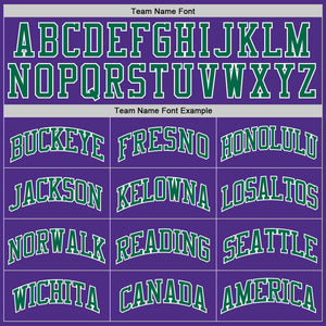 Custom Purple Kelly Green-White Authentic Throwback Basketball Jersey