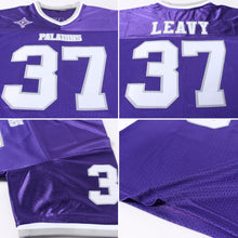 Load image into Gallery viewer, Custom Purple White-Gray Mesh Authentic Throwback Football Jersey
