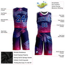 Load image into Gallery viewer, Custom Purple Royal-Pink Round Neck Sublimation Basketball Suit Jersey
