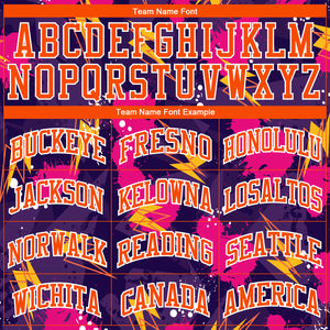 Custom Purple Orange-Gold Music Festival Round Neck Sublimation Basketball Suit Jersey