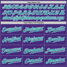 Load image into Gallery viewer, Custom Purple Teal-White Authentic Baseball Jersey
