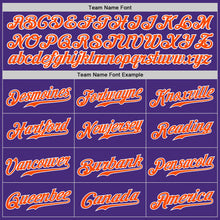 Load image into Gallery viewer, Custom Purple Orange-White Authentic Baseball Jersey
