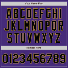 Load image into Gallery viewer, Custom Purple Black-Old Gold Authentic Baseball Jersey
