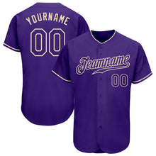 Load image into Gallery viewer, Custom Purple Purple-Cream Authentic Baseball Jersey
