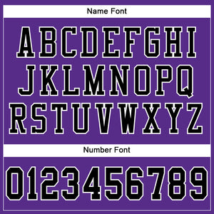 Custom Purple Black-White Mesh Authentic Football Jersey