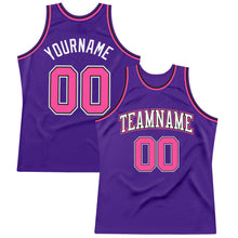 Load image into Gallery viewer, Custom Purple Pink-Black Authentic Throwback Basketball Jersey
