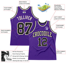 Load image into Gallery viewer, Custom Purple Black-Cream Authentic Throwback Basketball Jersey
