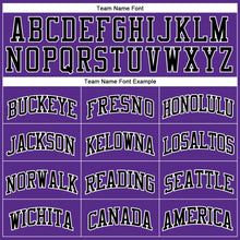 Load image into Gallery viewer, Custom Purple Black-White Authentic Throwback Basketball Jersey
