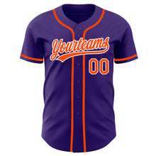 Load image into Gallery viewer, Custom Purple Orange-White Authentic Baseball Jersey
