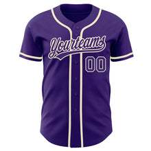 Load image into Gallery viewer, Custom Purple Purple-Cream Authentic Baseball Jersey
