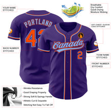 Load image into Gallery viewer, Custom Purple Orange-Light Blue Authentic Baseball Jersey
