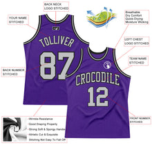 Load image into Gallery viewer, Custom Purple Gray-Black Authentic Throwback Basketball Jersey
