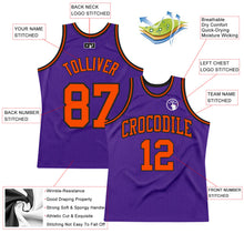 Load image into Gallery viewer, Custom Purple Orange-Black Authentic Throwback Basketball Jersey
