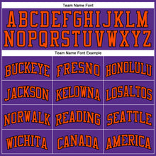 Load image into Gallery viewer, Custom Purple Orange-Black Authentic Throwback Basketball Jersey
