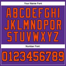 Load image into Gallery viewer, Custom Purple Orange-Black Authentic Throwback Basketball Jersey
